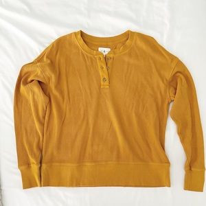 Lou & Grey mustard Henley long sleeve shirt